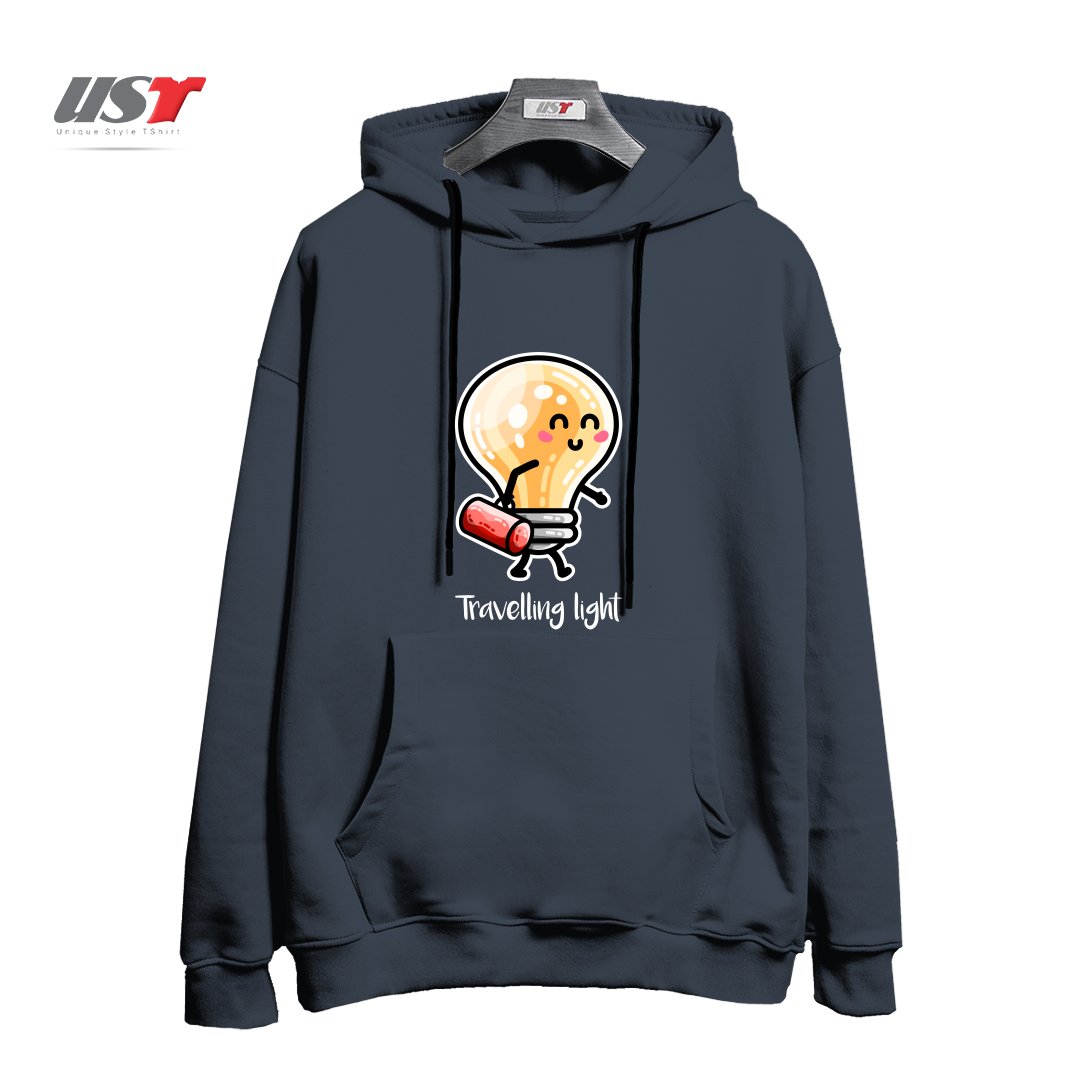 طرح KAWAII CUTE TRAVELLING LIGHT PUN هودی اورسایزرنگ دودی