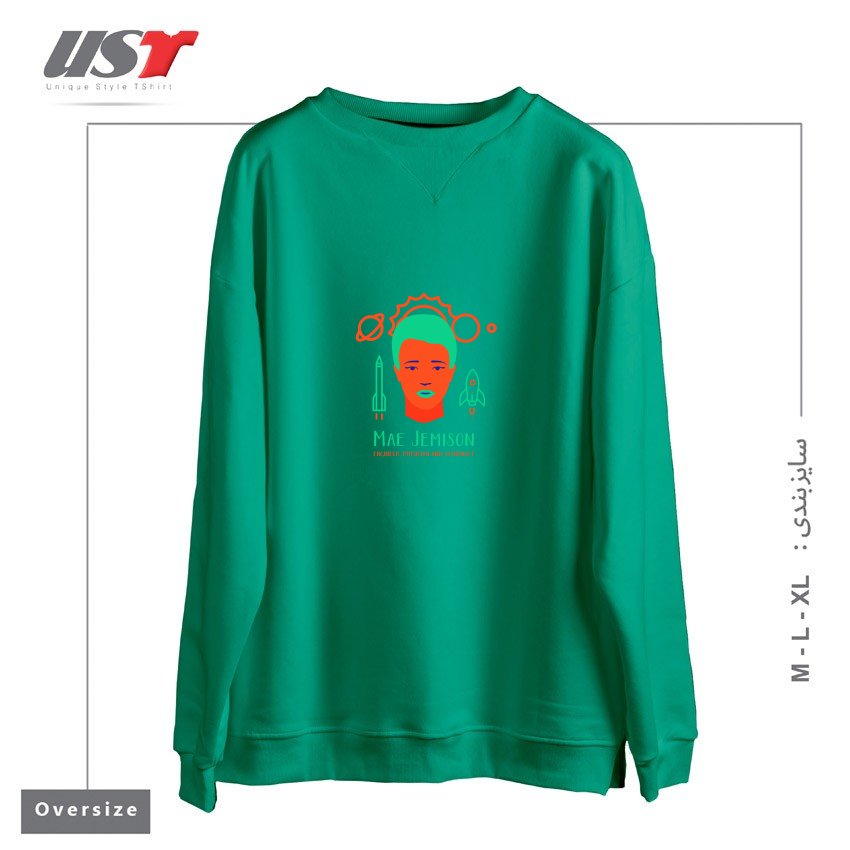 طرح MAE JEMISON سوییشرت اورسایزرنگ سبز سدری