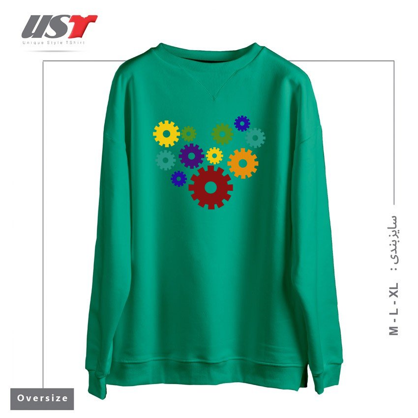 سوییشرت اورسایز طرح RAINBOW GEARS