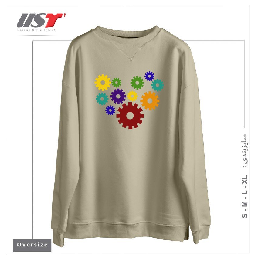 سوییشرت اورسایز طرح RAINBOW GEARS