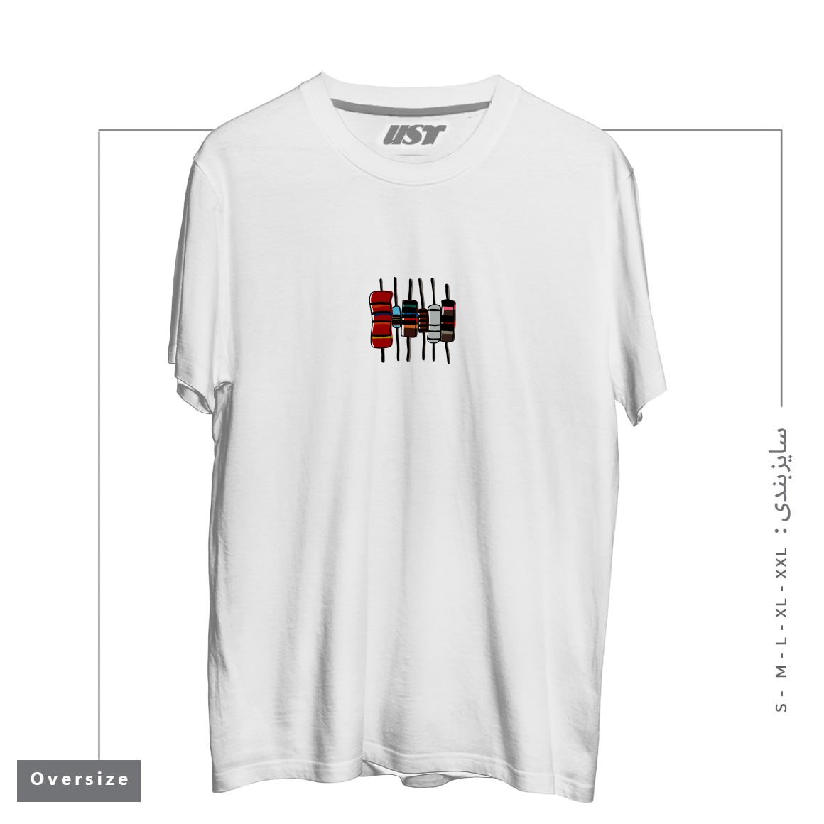 طرح RESISTORS - COLOR تیشرت اورسایزرنگ سفید