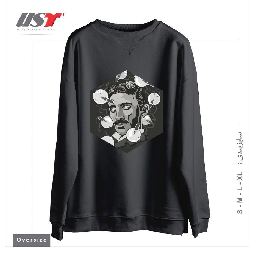 سوییشرت اورسایز طرح TESLA