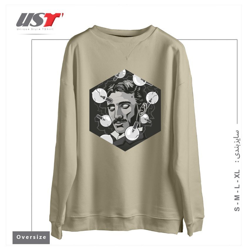 سوییشرت اورسایز طرح TESLA
