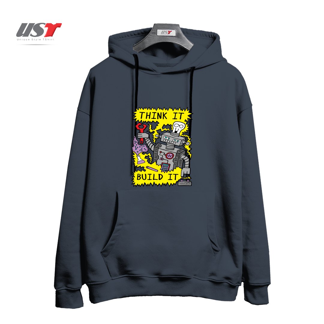 طرح THINK BUILD ROBOT هودی اورسایزرنگ دودی