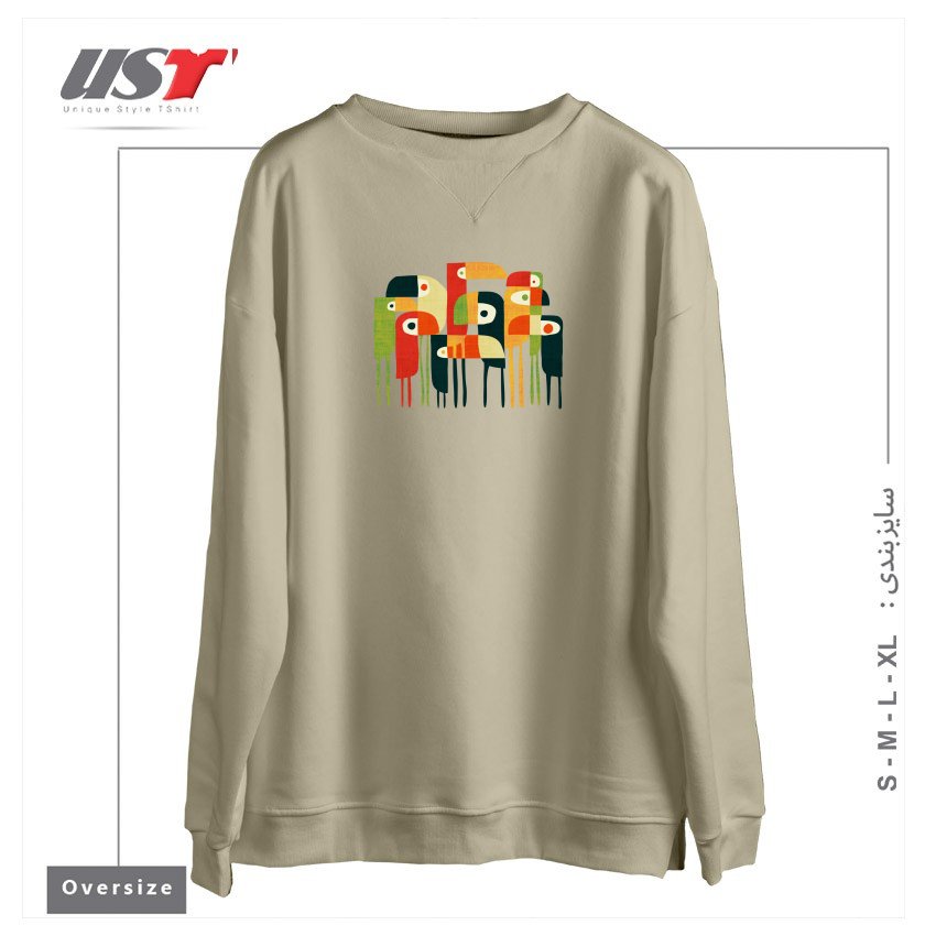 سوییشرت اورسایز طرح BIRDS