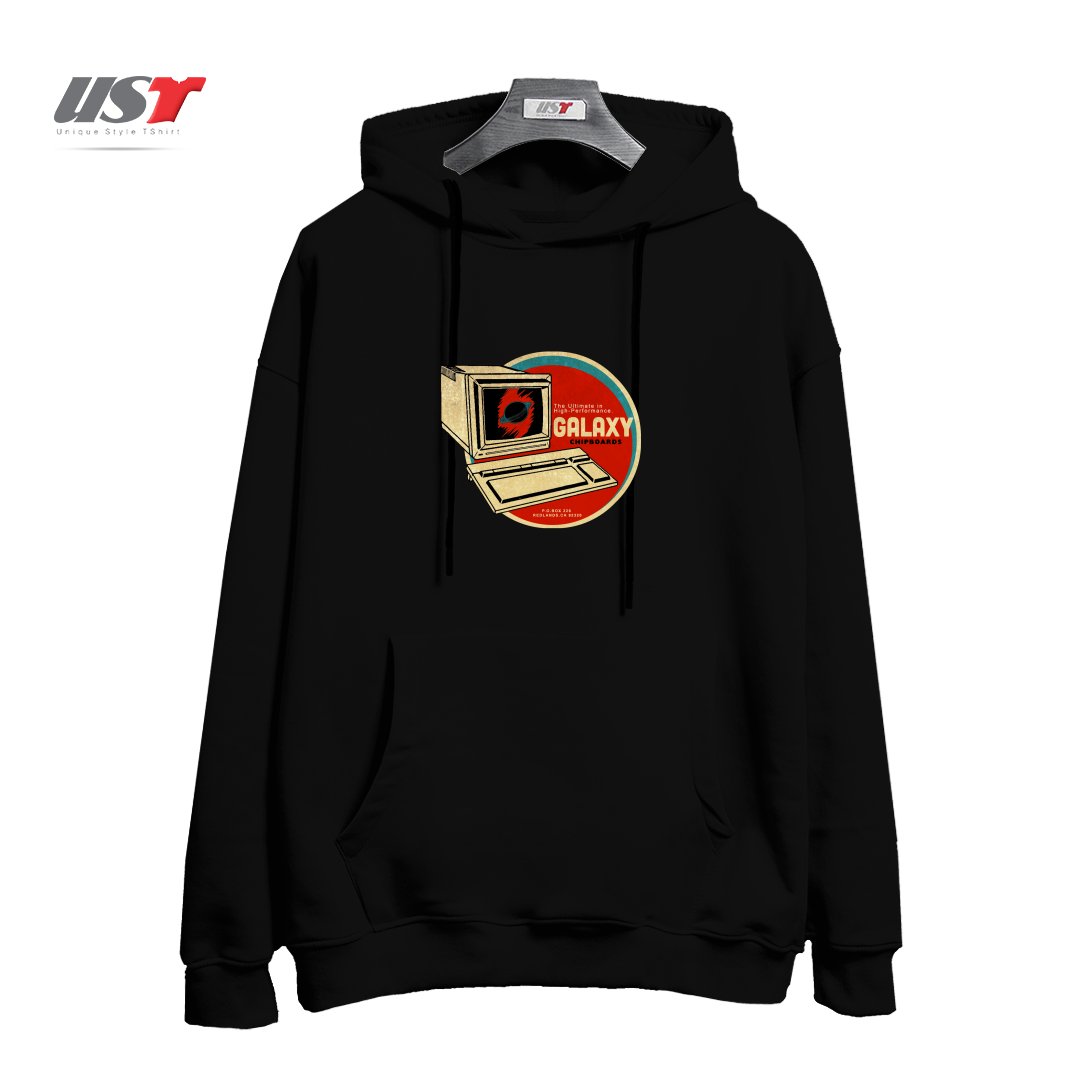 طرح VINTAGE COMPUTER CHIPBOARD هودی اورسایزرنگ مشکی