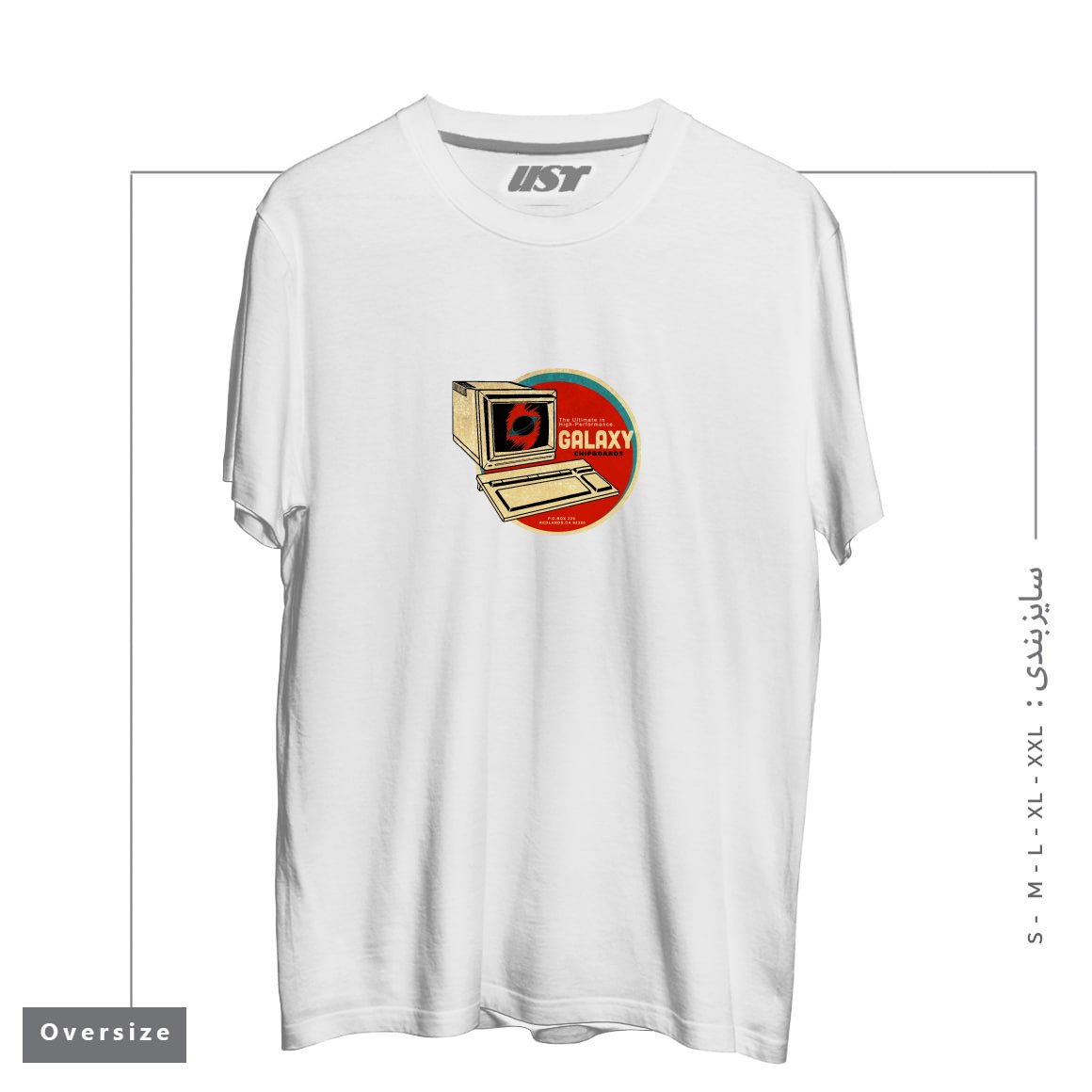 تیشرت اورسایز طرح VINTAGE COMPUTER CHIPBOARD