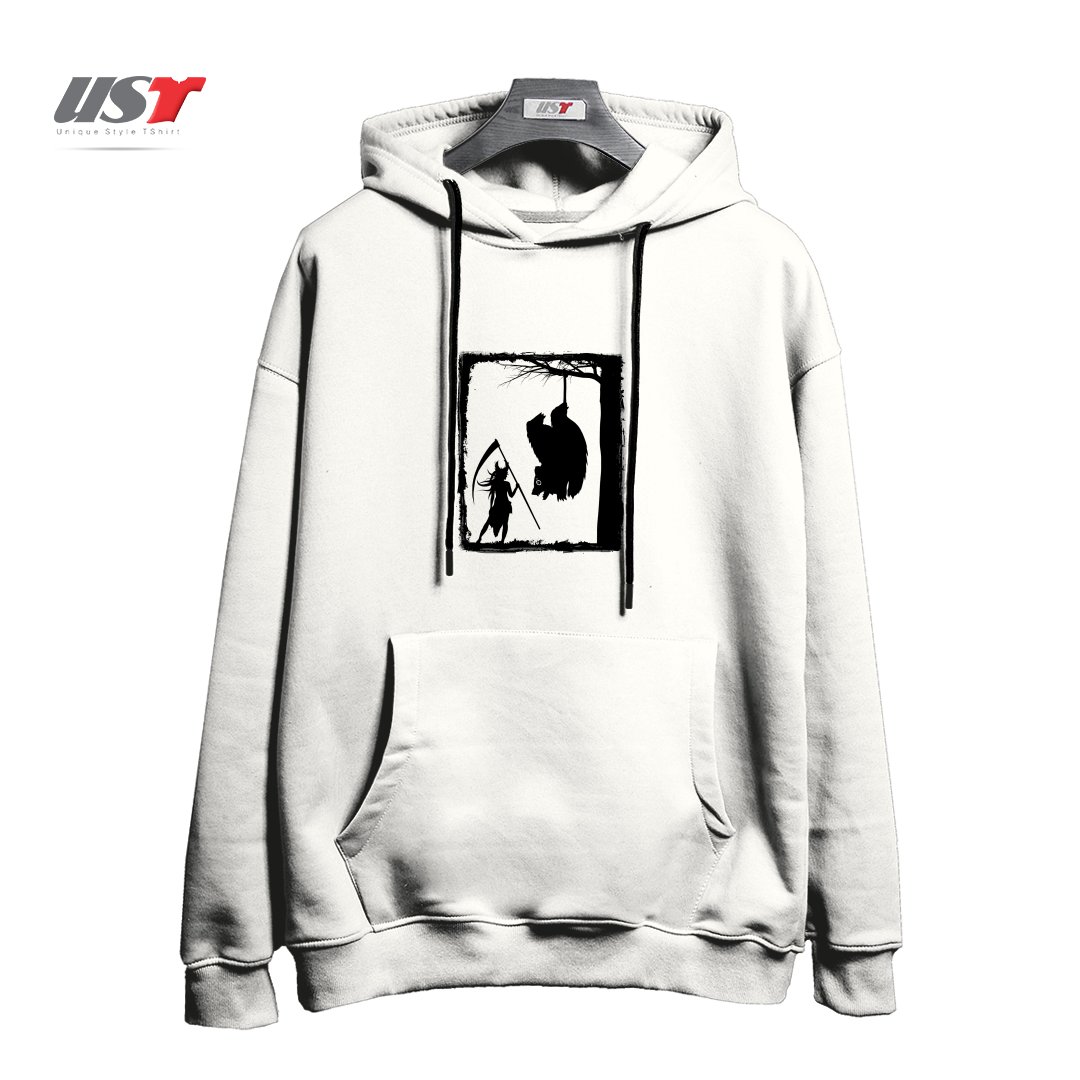 طرح BEAR KICK هودی اورسایزرنگ سفید