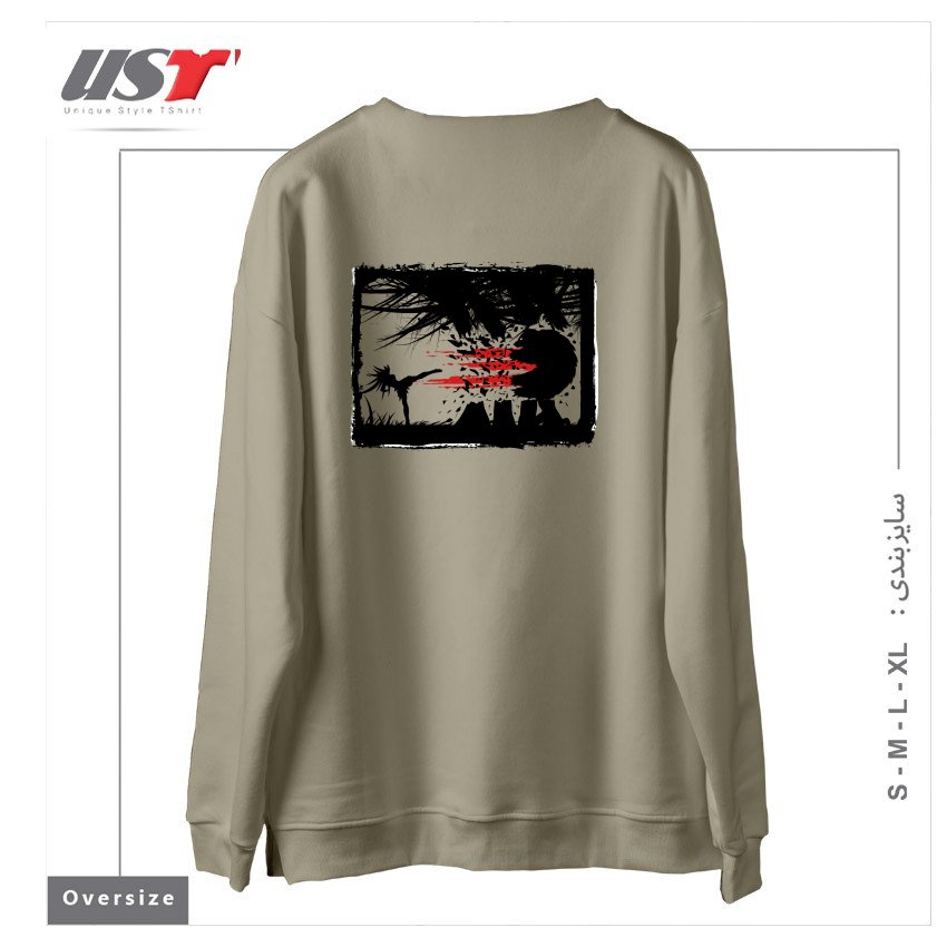 طرح BEAR KICK3 سوییشرت اورسایزرنگ نخودی