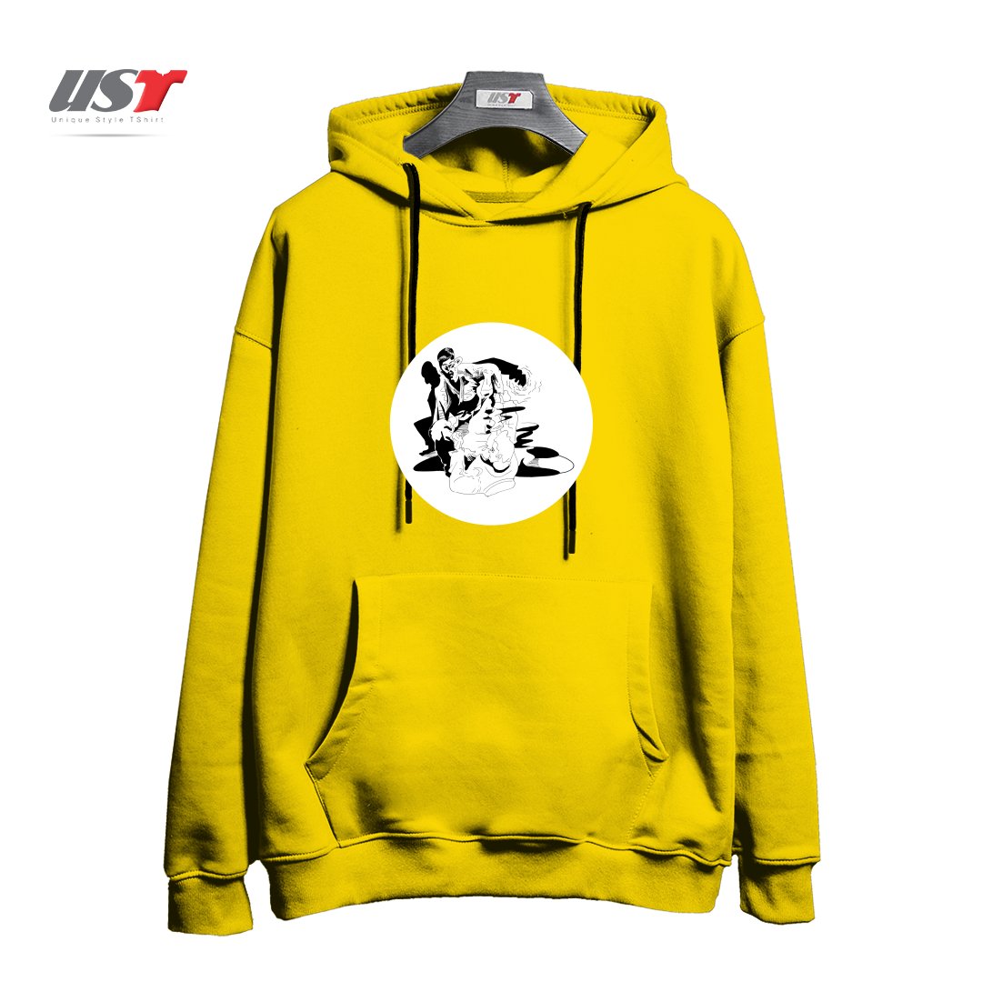 طرح BJJ SHADOW FIGHT هودی اورسایزرنگ زرد