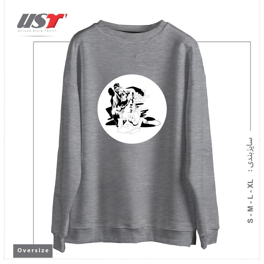 سوییشرت اورسایز طرح BJJ SHADOW FIGHT