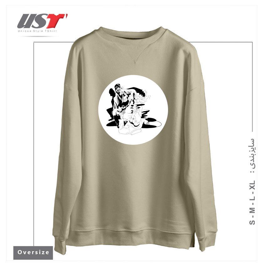 سوییشرت اورسایز طرح BJJ SHADOW FIGHT