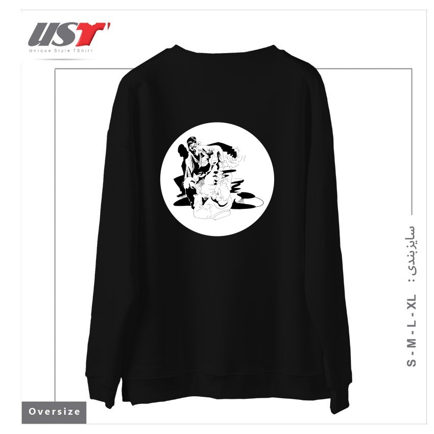 طرح BJJ SHADOW FIGHT سوییشرت اورسایزرنگ مشکی