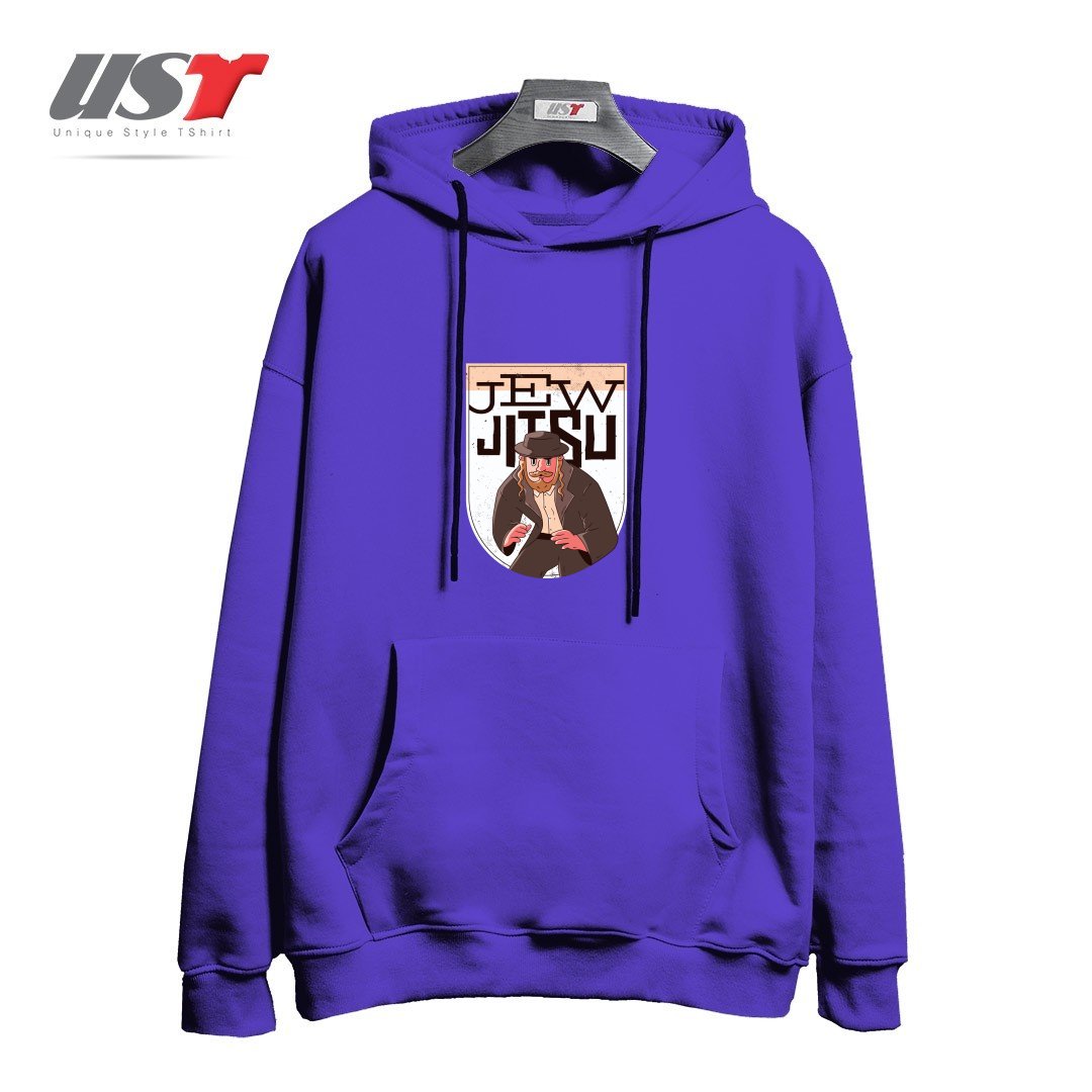 طرح JEW JITSU هودی اورسایزرنگ بنفش
