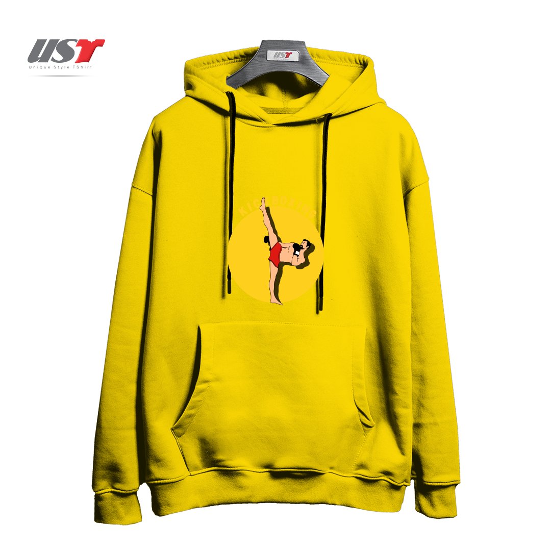 طرح KICK BOXING هودی اورسایزرنگ زرد