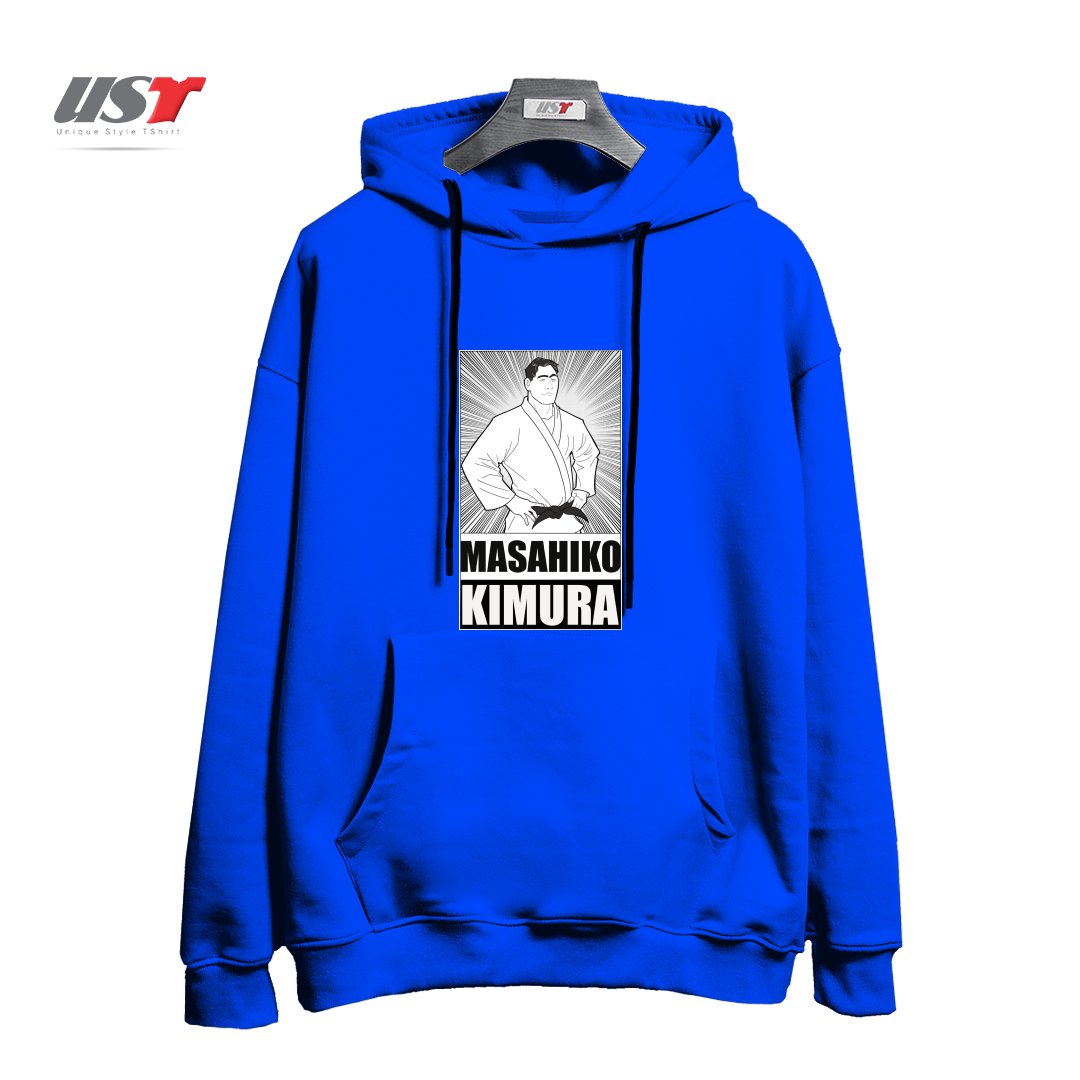 طرح MASAHIKO KIMURA TRIBUTE T-SHIRT هودی اورسایزرنگ آبی شالی