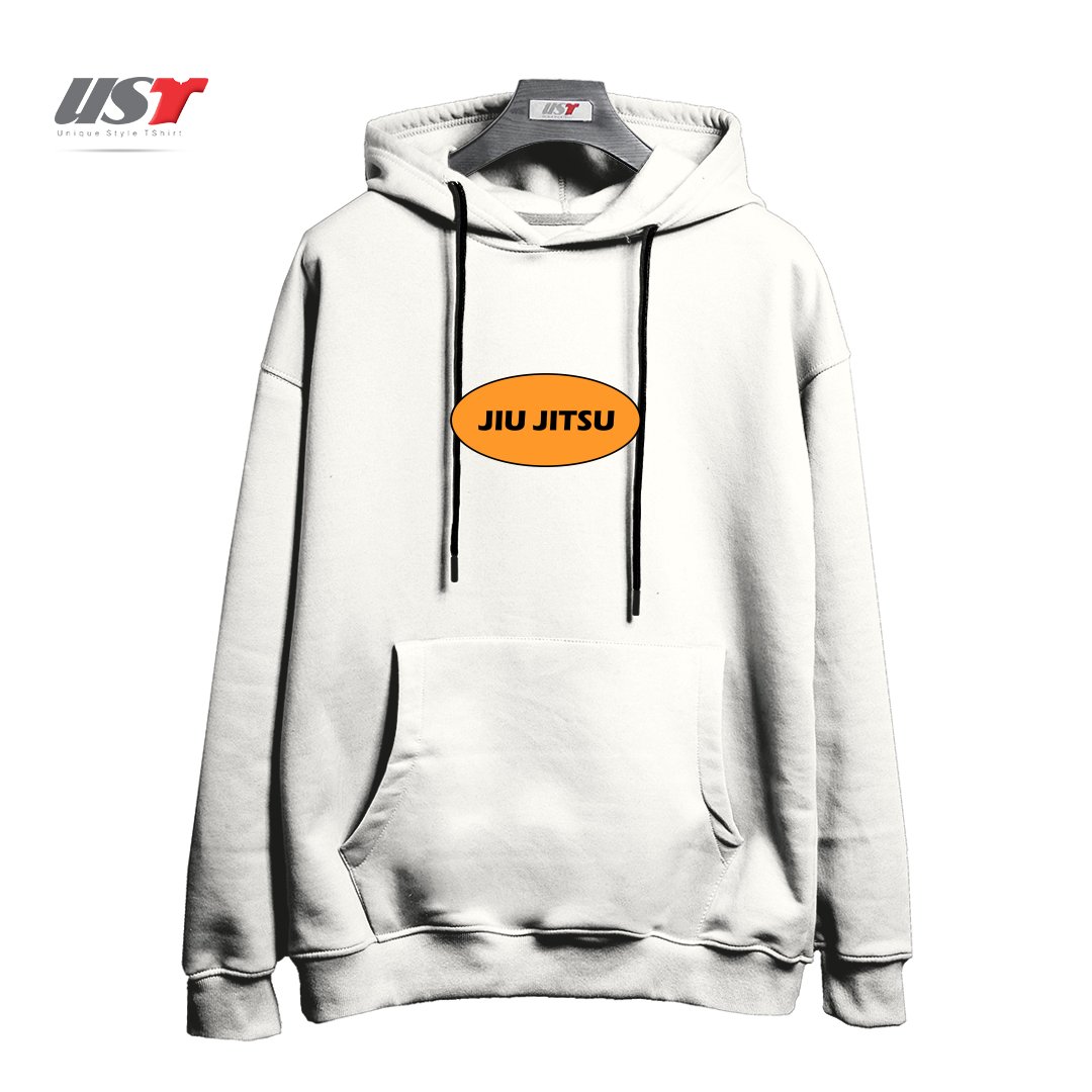 طرح ORANGE JIU JITSU هودی اورسایزرنگ سفید