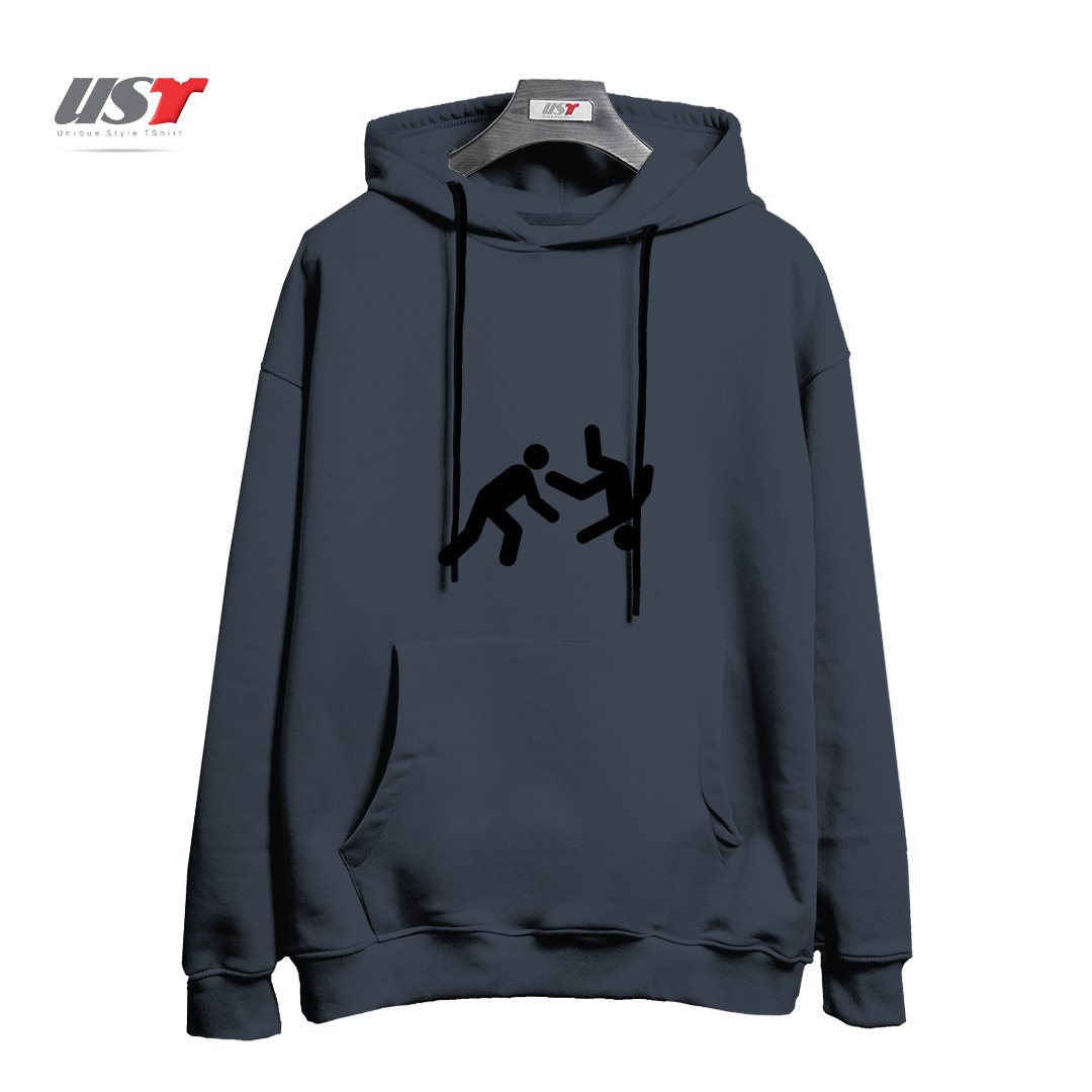 طرح STICKMAN THROW هودی اورسایزرنگ دودی