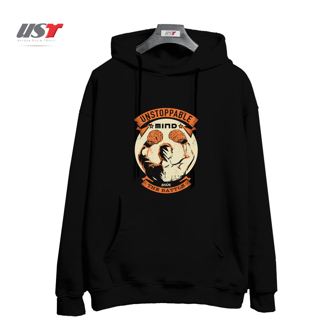 طرح UNSTOPPABLE! هودی اورسایزرنگ مشکی