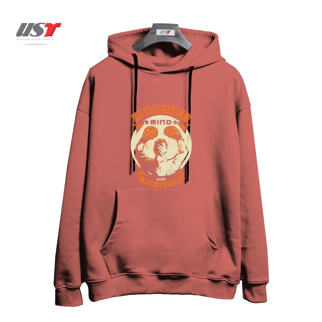 طرح UNSTOPPABLE! هودی اورسایزرنگ آجری