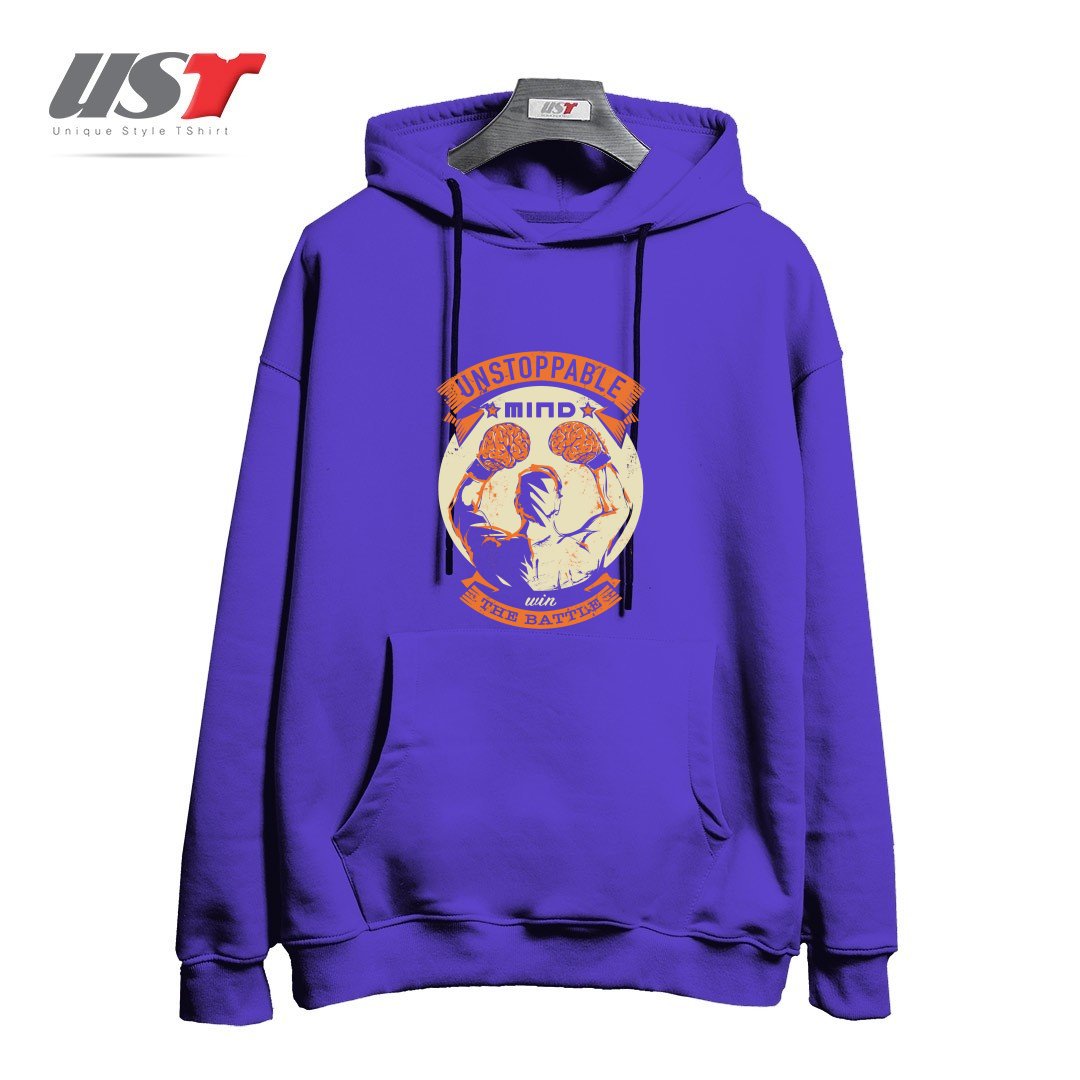 طرح UNSTOPPABLE! هودی اورسایزرنگ بنفش