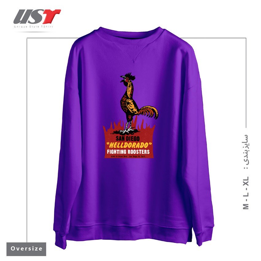 سوییشرت اورسایز طرح VINTAGE FIGHTING ROOSTERS NC