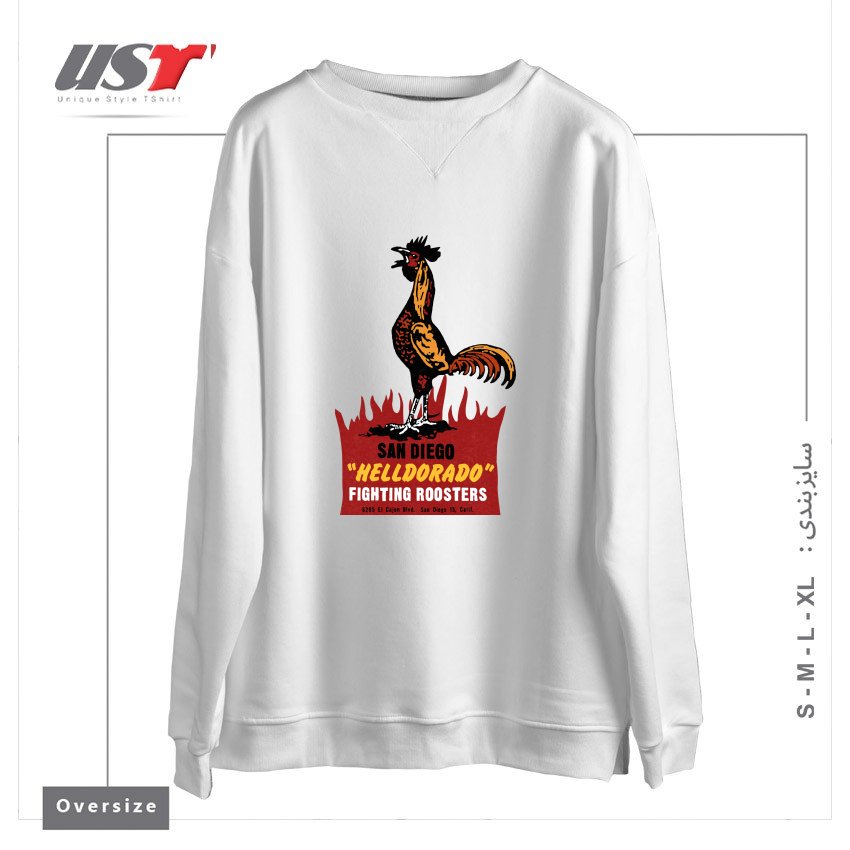 سوییشرت اورسایز طرح VINTAGE FIGHTING ROOSTERS NC