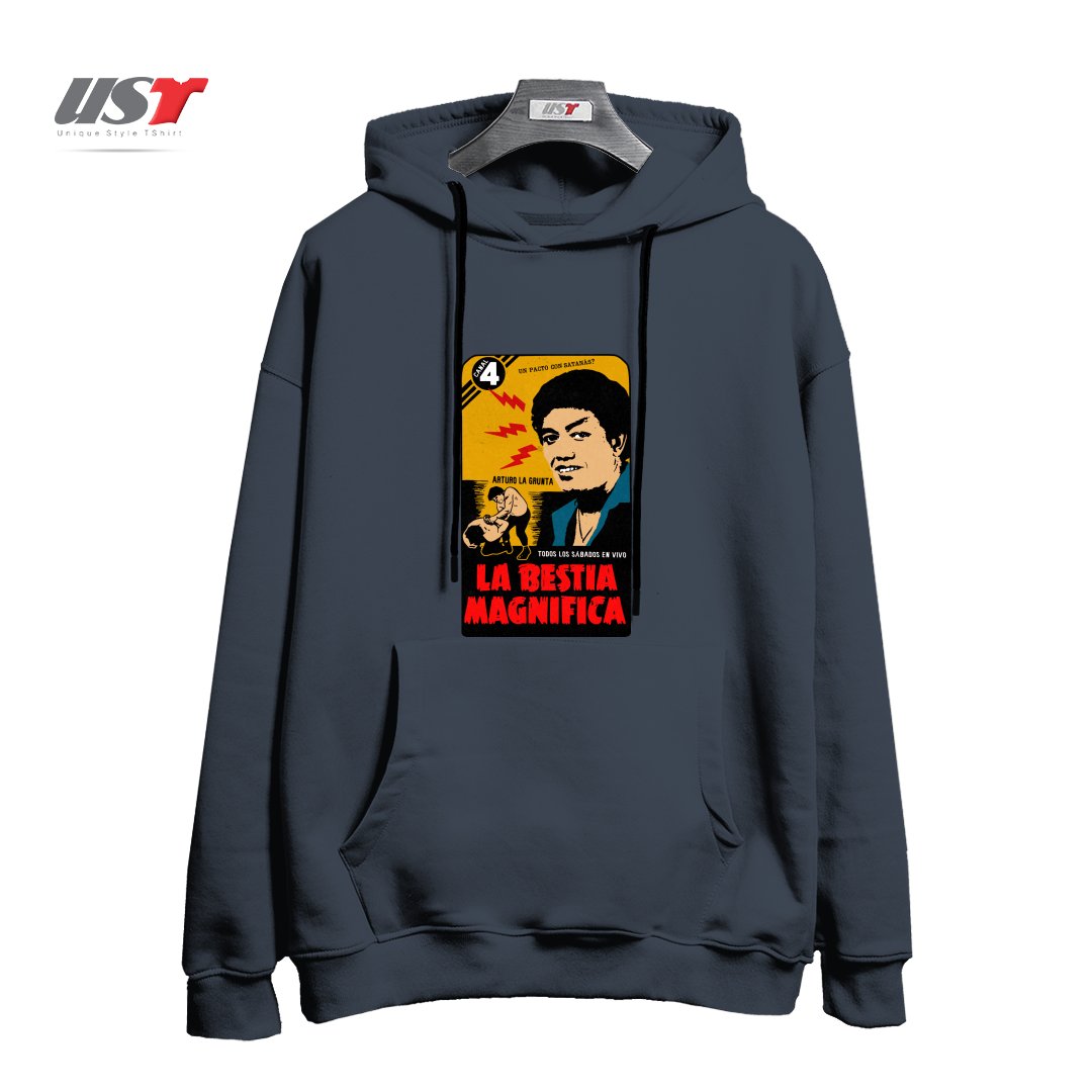 طرح VINTAGE MEXICAN WRESTLER هودی اورسایزرنگ دودی