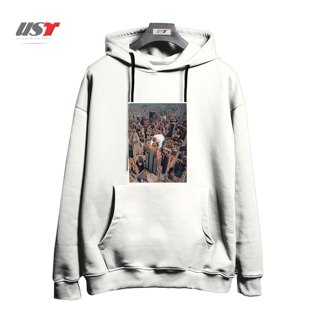 طرح ABOVE I هودی اورسایزرنگ سفید