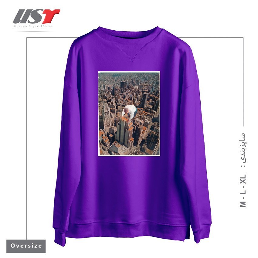 طرح ABOVE I سوییشرت اورسایزرنگ بنفش