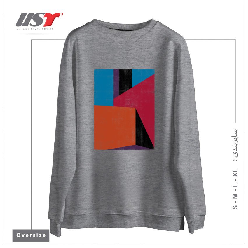 طرح BARRAGANIC سوییشرت اورسایزرنگ طوسی ملانژ