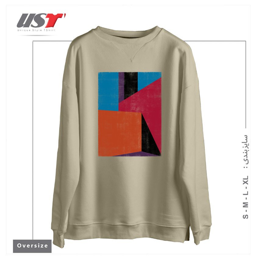 طرح BARRAGANIC سوییشرت اورسایزرنگ نخودی