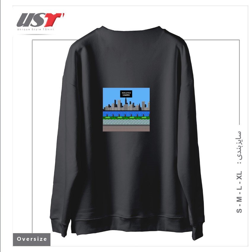 طرح ISOLATED GAMING سوییشرت اورسایزرنگ دودی