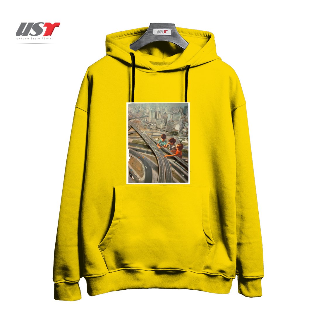 طرح KDS PLAY هودی اورسایزرنگ زرد