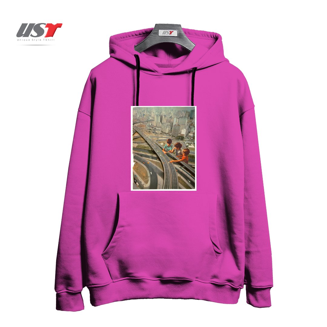 طرح KDS PLAY هودی اورسایزرنگ صورتی