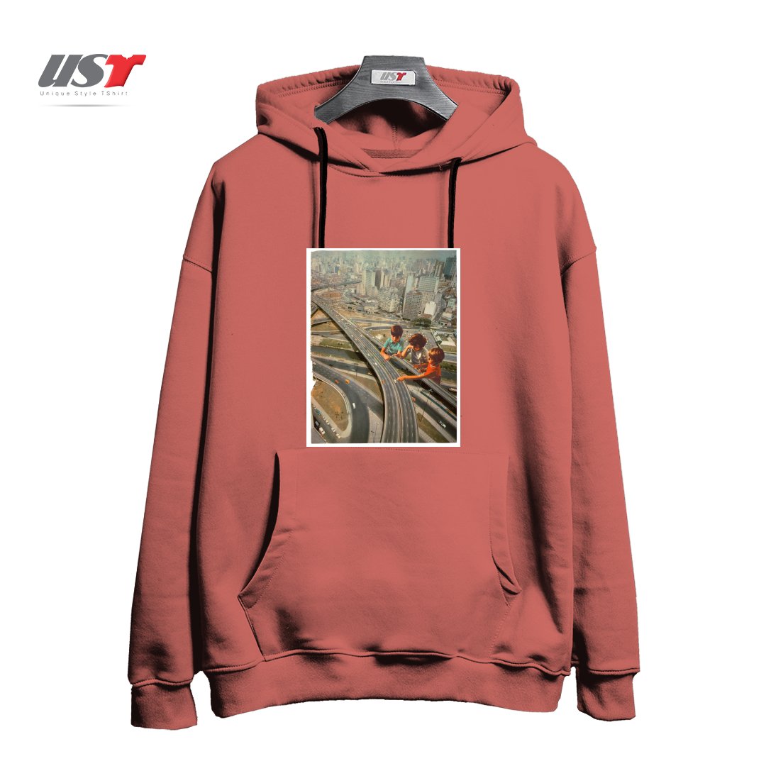 طرح KDS PLAY هودی اورسایزرنگ آجری