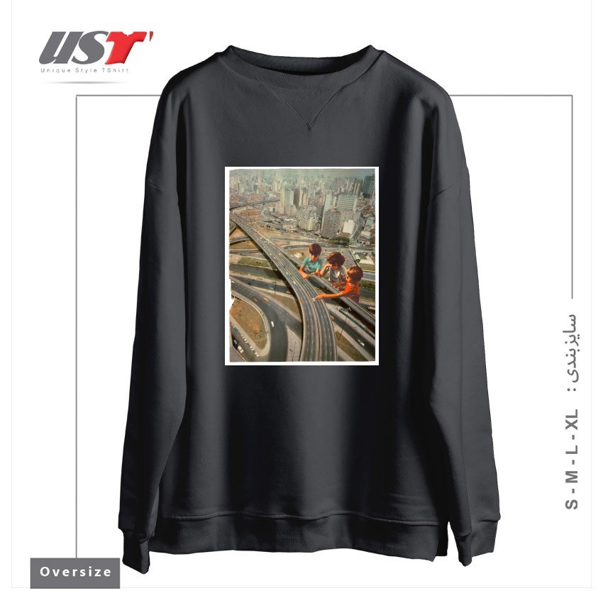 طرح KDS PLAY سوییشرت اورسایزرنگ دودی