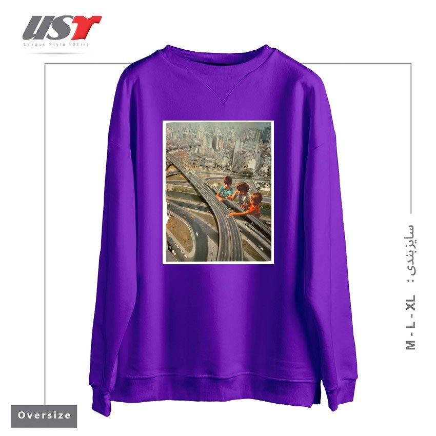 طرح KDS PLAY سوییشرت اورسایزرنگ بنفش