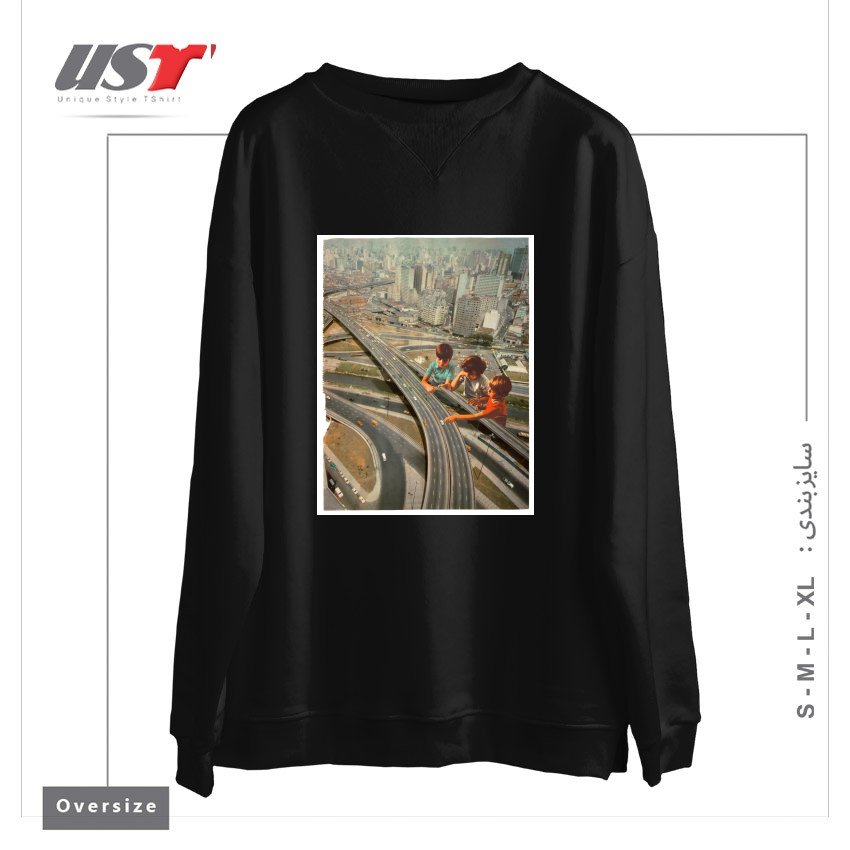 طرح KDS PLAY سوییشرت اورسایزرنگ مشکی