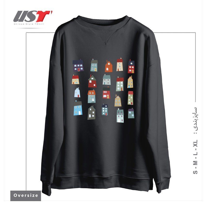 سوییشرت اورسایز طرح LITTLE HOUSES