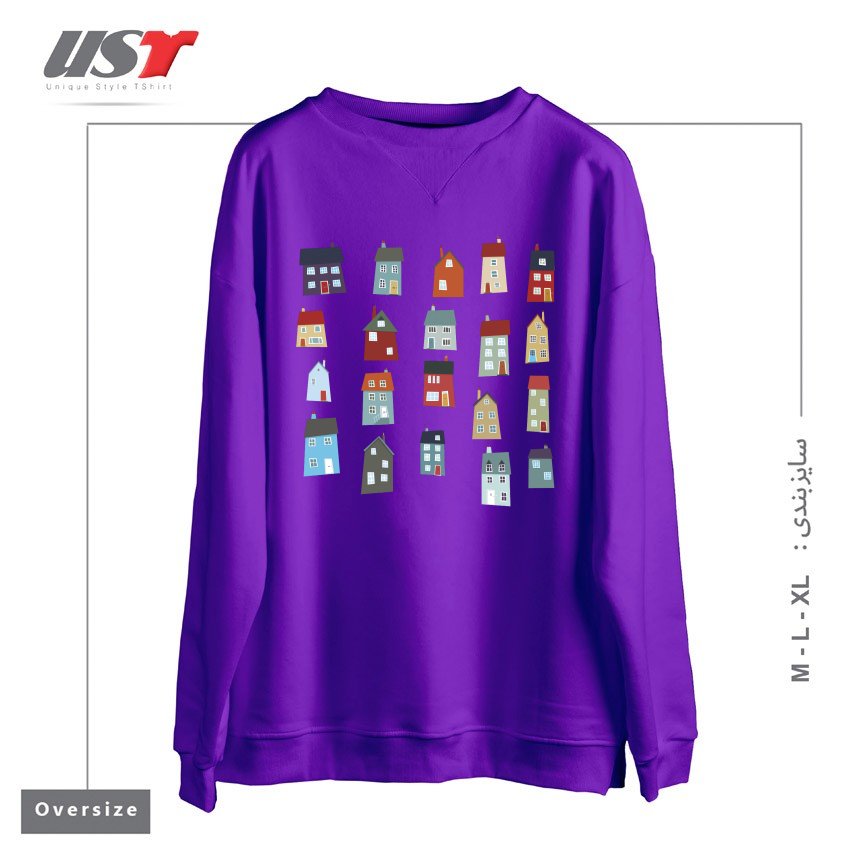 سوییشرت اورسایز طرح LITTLE HOUSES