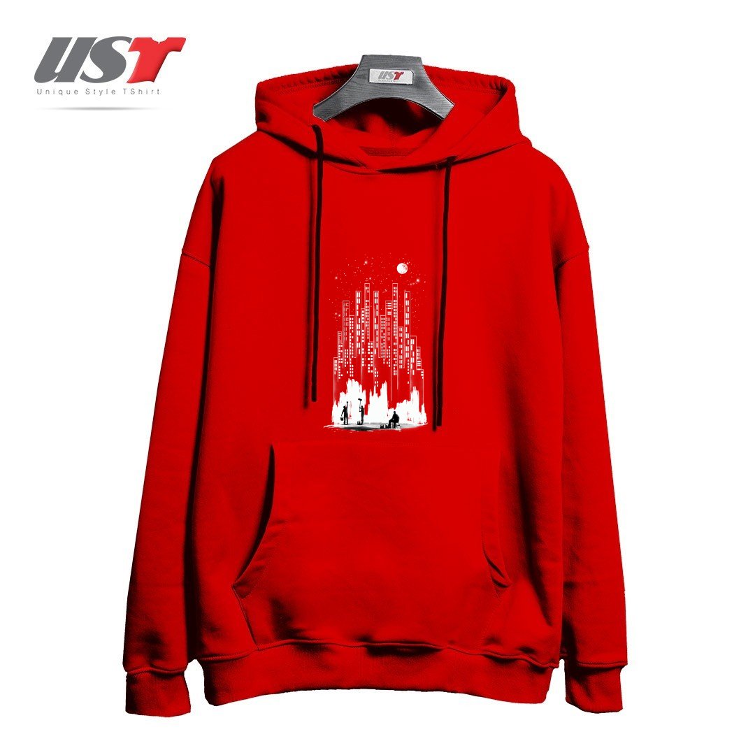 طرح MIDNIGHT PAINTER هودی اورسایزرنگ قرمز