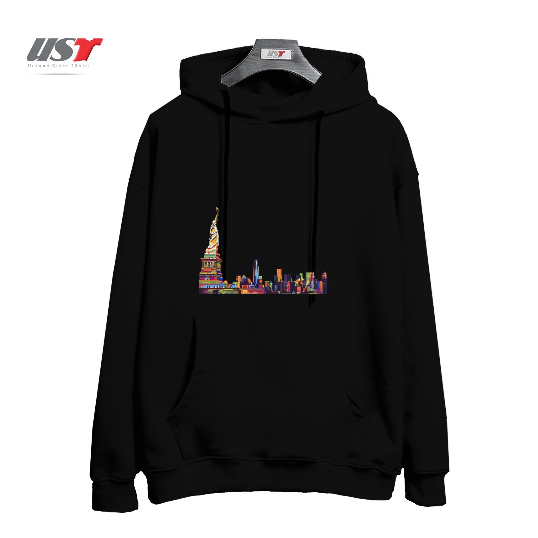 هودی اورسایز طرح NEW YORK SKYLINE