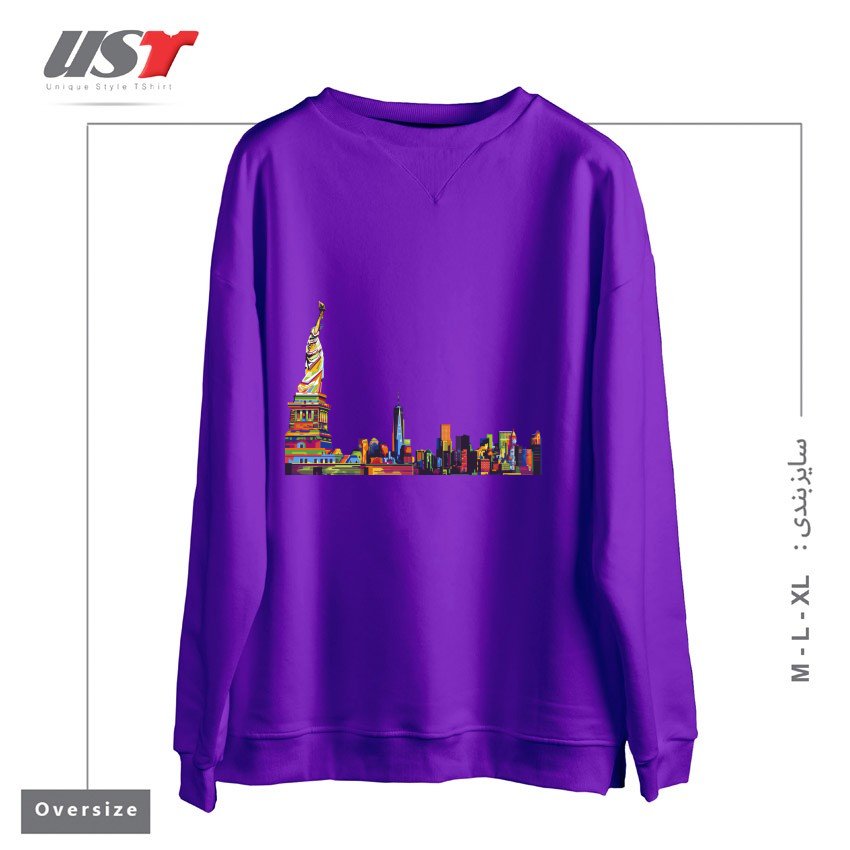 سوییشرت اورسایز طرح NEW YORK SKYLINE