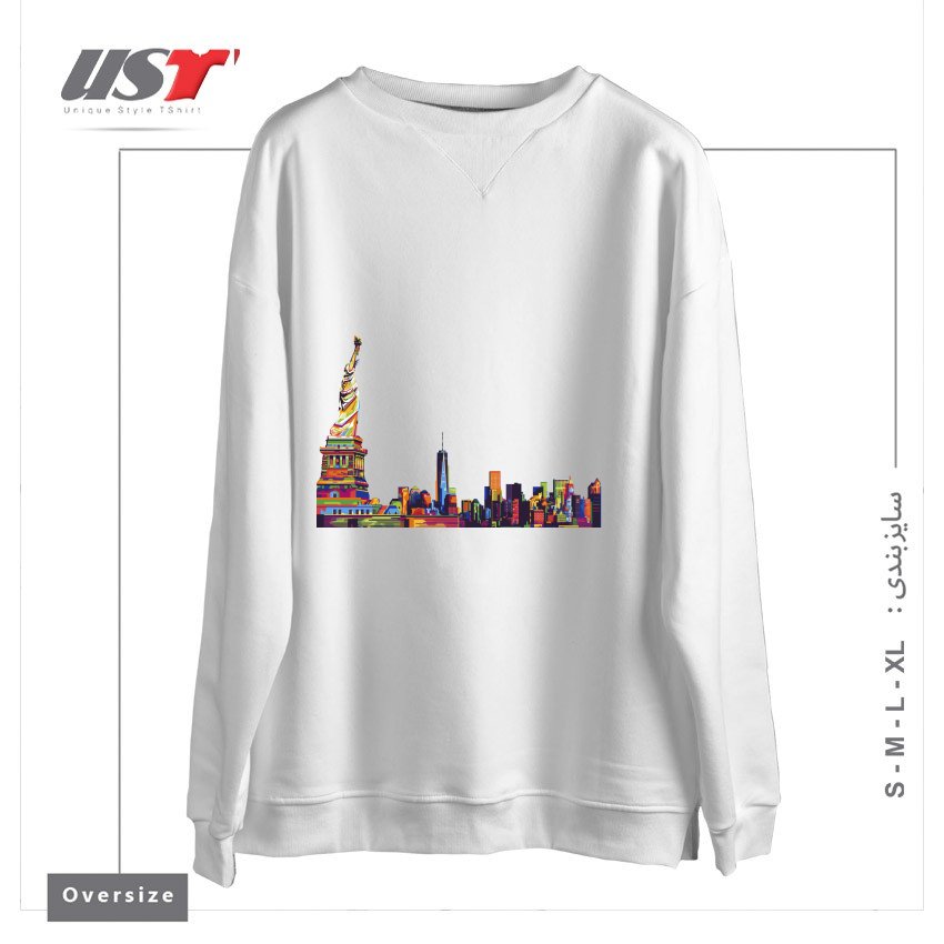 سوییشرت اورسایز طرح NEW YORK SKYLINE