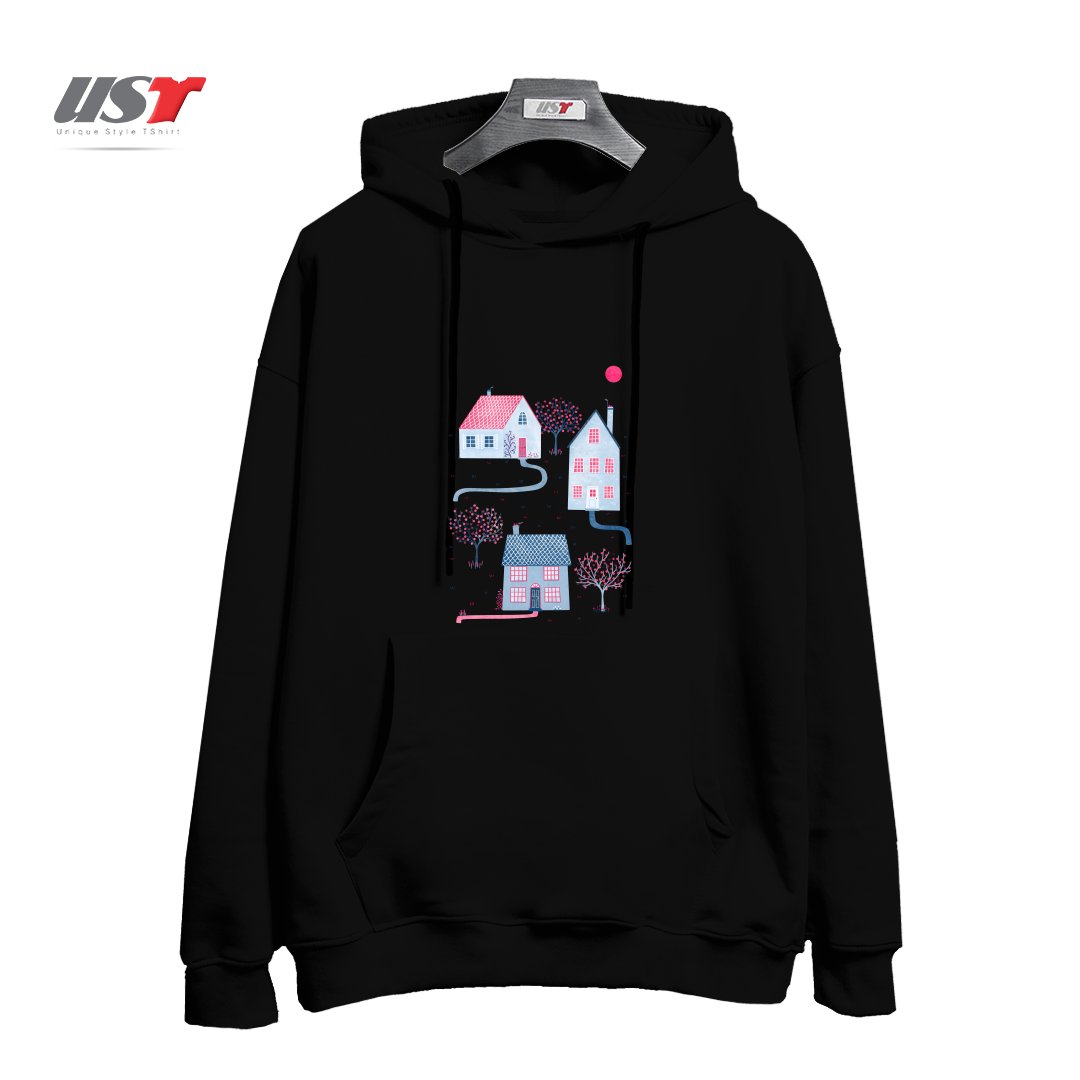 طرح SPRING IN TOWNSVILLE هودی اورسایزرنگ مشکی