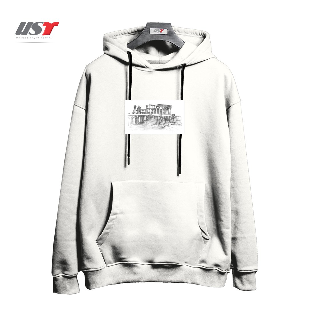 طرح THE TEMPLE OF APHAIA - T-SHIRT هودی اورسایزرنگ سفید