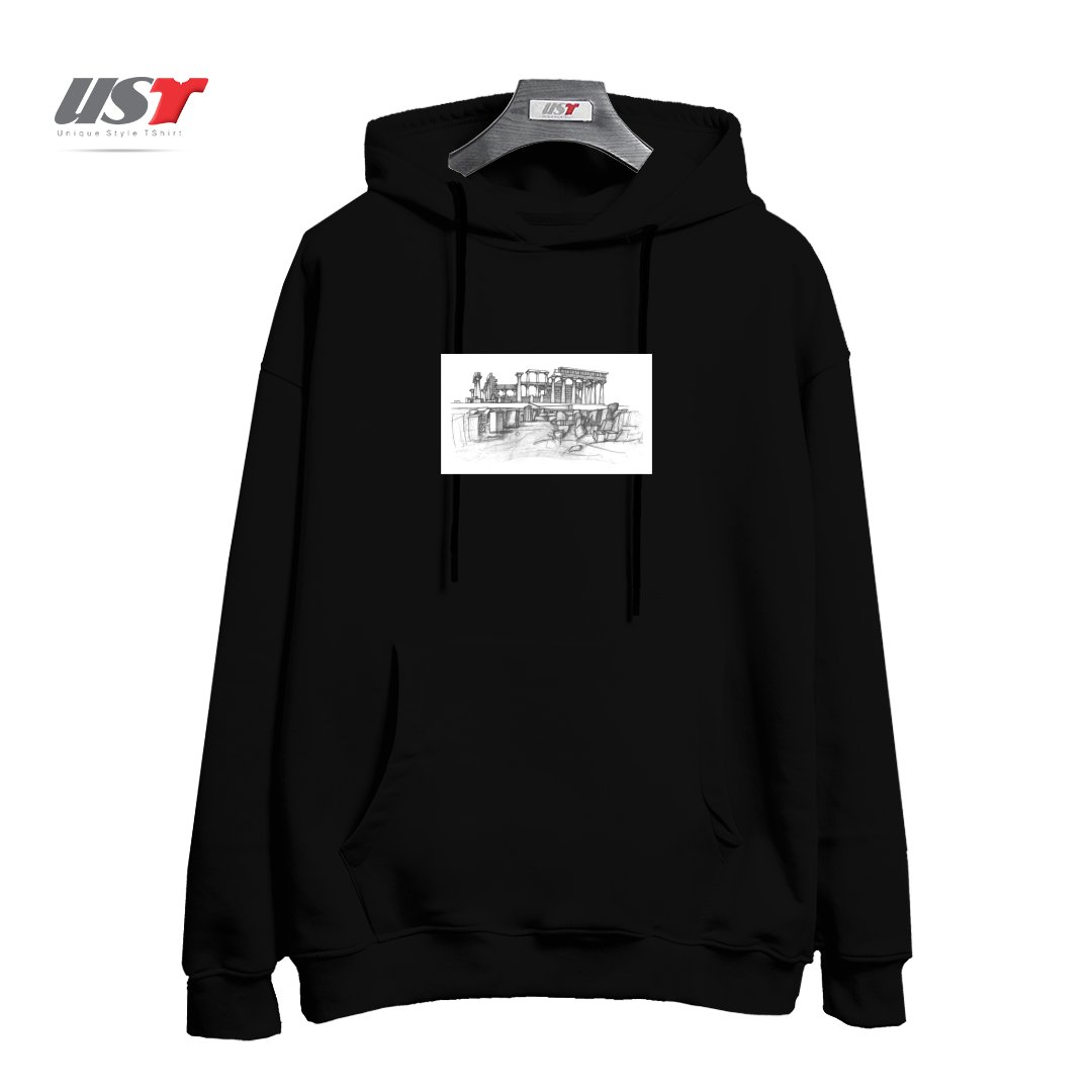 طرح THE TEMPLE OF APHAIA - T-SHIRT هودی اورسایزرنگ مشکی