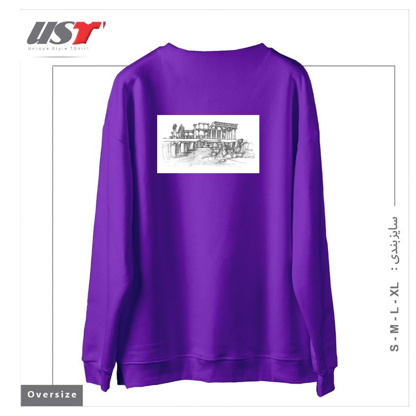 طرح THE TEMPLE OF APHAIA - T-SHIRT سوییشرت اورسایزرنگ بنفش