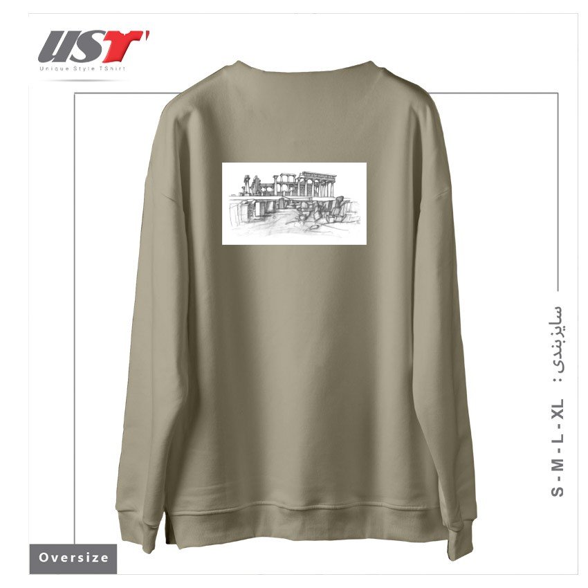 طرح THE TEMPLE OF APHAIA - T-SHIRT سوییشرت اورسایزرنگ نخودی
